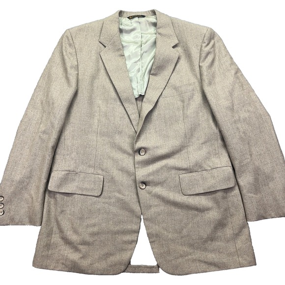Vintage Bullock's Wool Blazer Union Made in the USA Men's Sz 42 Beige Brown Long
